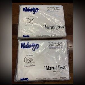 Wabasso Marvel Press No iron Double Fitted and Flat sheets. 100% Cotton New
